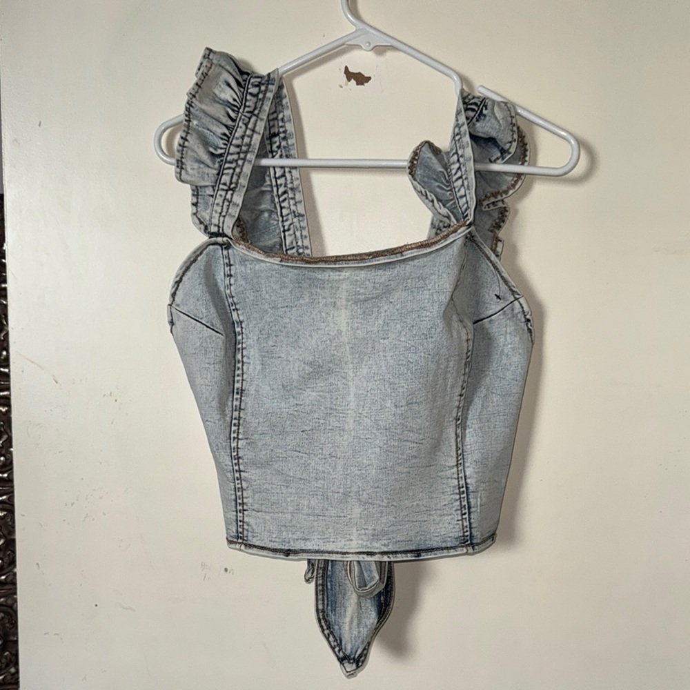 Love Tree Denim Crop Top
